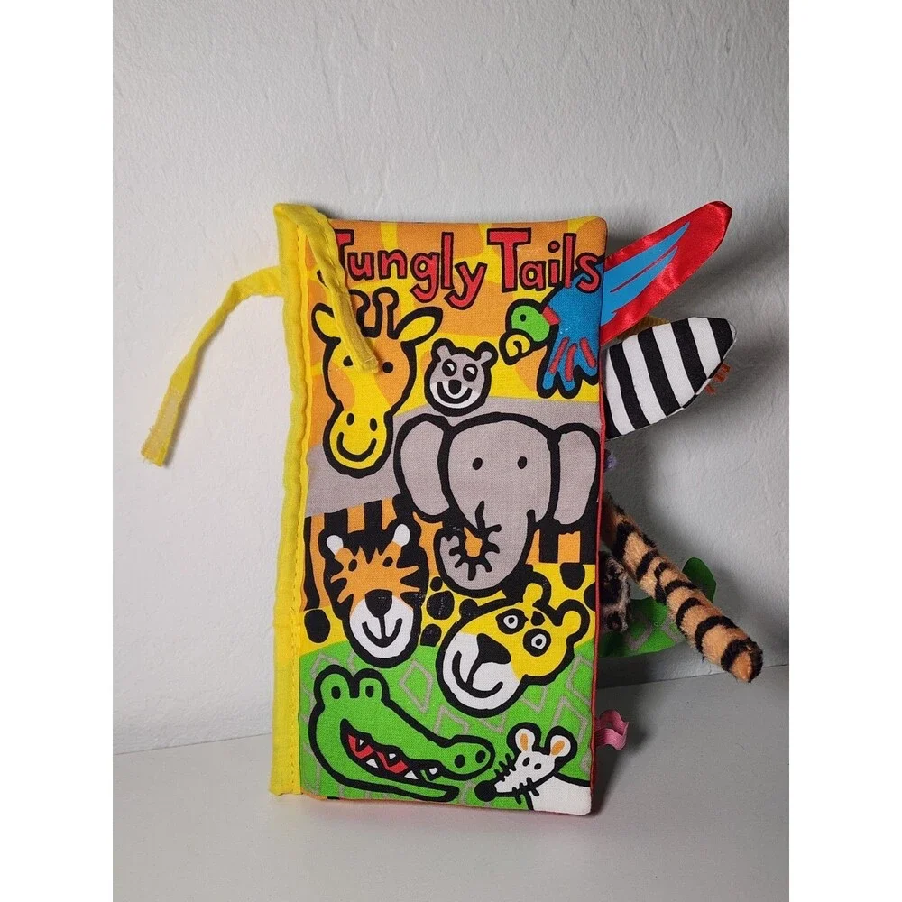 Jellycat Jungly Tails Soft Book Baby Toddler Crinkle Sensory Plush Infant Toy